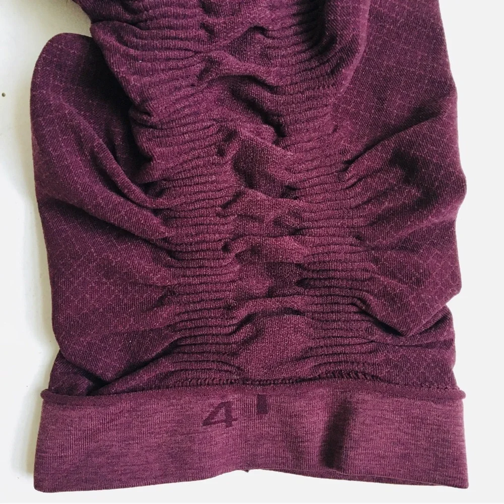 Lululemon The Flow Compression Ruched Crop II Thights Heathered Berry Yum Size 4